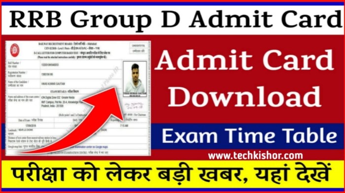 RRB GROUP D Admit Card Download