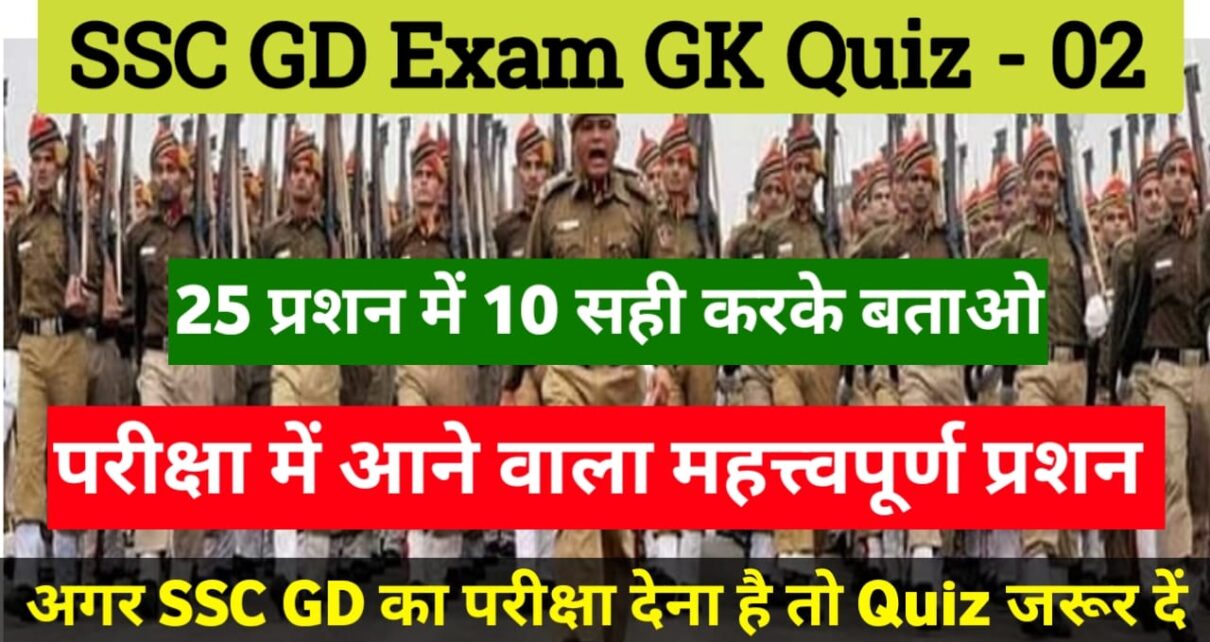 SSC GD GK Quiz in Hindi | SSC GD GS Quiz in Hindi
